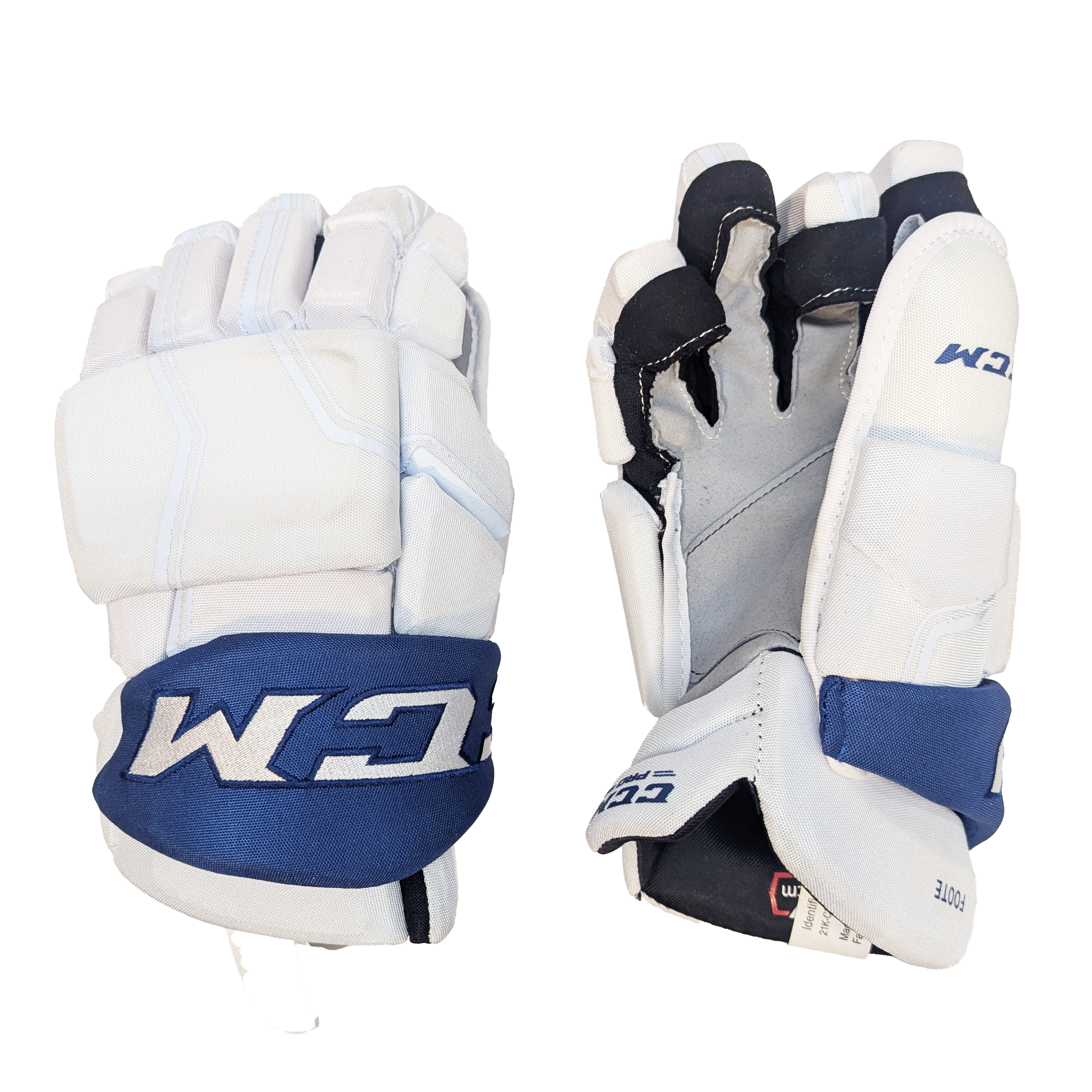 CCM HGQL - NHL Pro Stock Glove - Cal Foote (White/Blue)